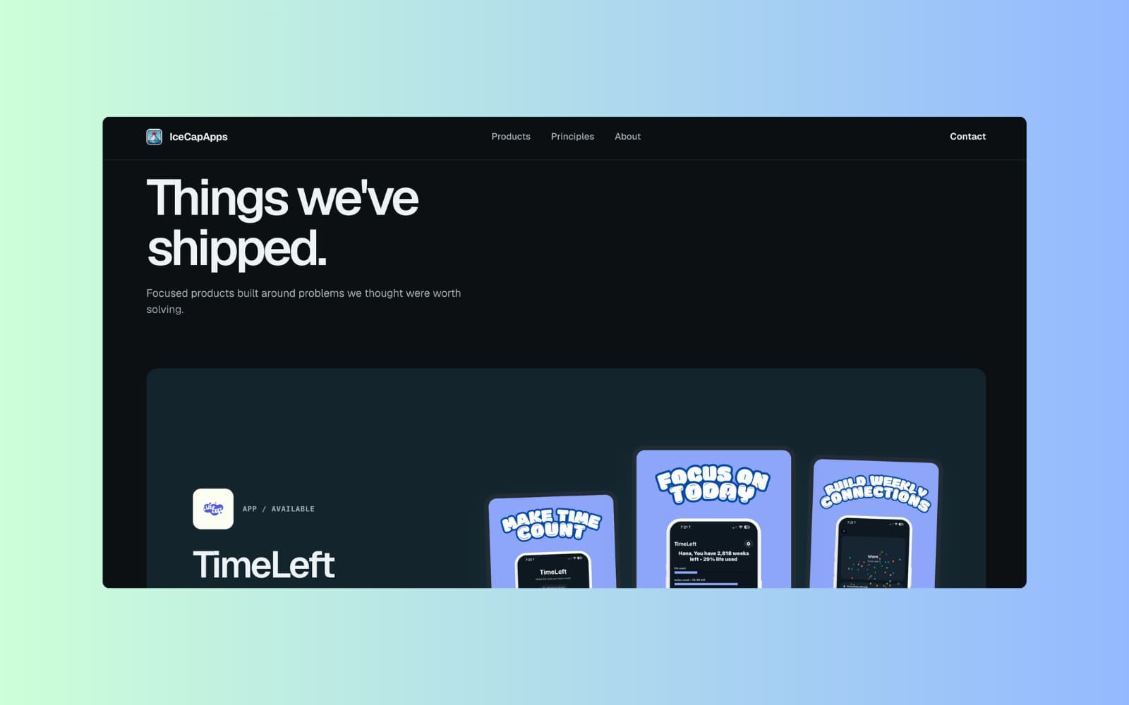 IceCap Apps shipped products section showing app and extension releases.